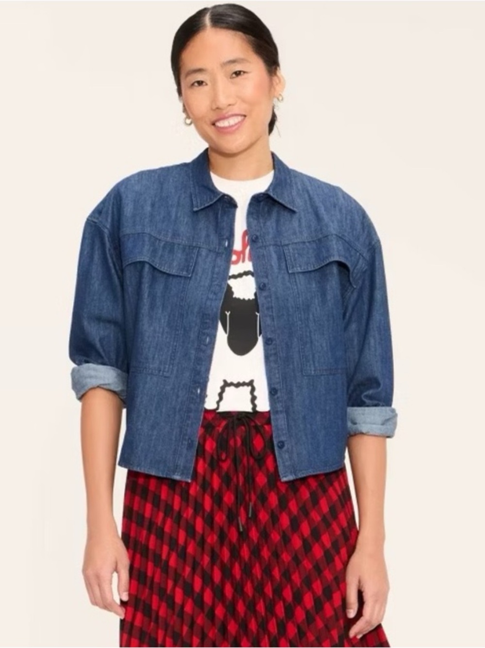 Woolrich x Target Women's Utility Shirt Shacket Dark Wash Denim Size XXL